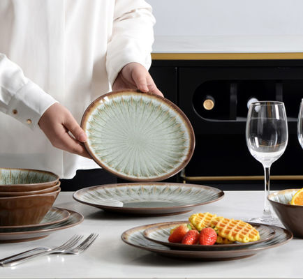 จานและถ้วยปาร์ตี้ 12pc Melamine เครื่องอาหารเย็นชุด Iso