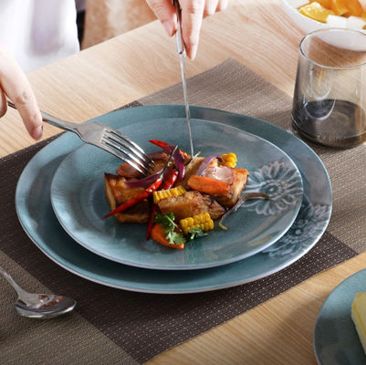 สีฟ้า เขียว แคมป์ Melamine อาหารค่ํา สําหรับภายในและภายนอก