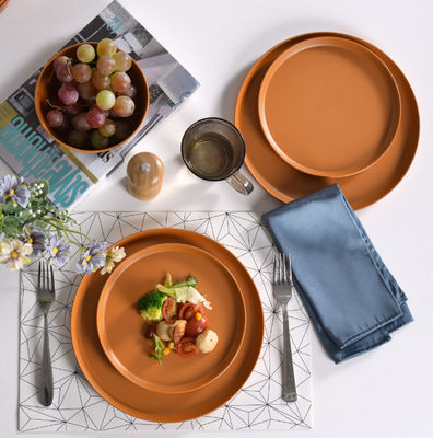 12pcs Melamine Plates Bowl เครื่องล้างจานทนทาน ปลอดภัย BPA ฟรี