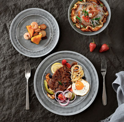 เมลามีนชุดอาหารเย็น,ชุดจานและชาม,ชุดอาหารเย็น 12 ชิ้นสำหรับชุดจาน 4 จานสำหรับตั้งแคมป์ในร่มและกลางแจ้ง