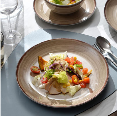 แผ่นสีน้ําตาล Melamine เซตฟรีชิปกลม