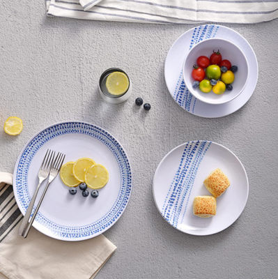 12 ชิ้น ชุดเครื่องมืออาหารเมลาไมน์แบบไร้ราศี เครื่องซักจาน ปลอดภัยจากฝน