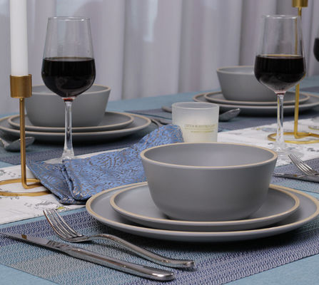 Gufaith 4 Melamine เครื่องอาหารเย็นชุดจานและจาน 12 ชิ้น