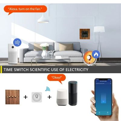 Smart Home พานีลสวิทช์ไฟที่จําเป็น ไม้แข็ง Wi-Fi Voice Command