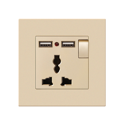 แผ่นเปลี่ยนไฟชาร์จเมลาไมน์ 13A 16A USB Type C Multi Hole Socket